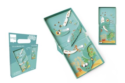 Scratch Europe Whale 9 Pcs Magnetic Puzzle Run – 2-in-1 Magnetic Puzzle and Marble Run for Kids