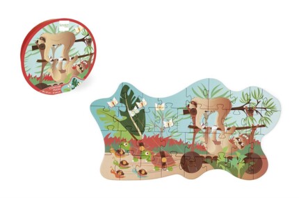 Scratch Europe Sloth Contour Puzzle 35 Pcs – Jigsaw Puzzle, FSC Cardboard, Soy-Based Ink