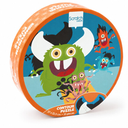Scratch Europe Contour Puzzle Monster – 33-Piece Shaped Jigsaw Puzzle in Sturdy Shaped Box for Kids, Ages 3+ - view 2