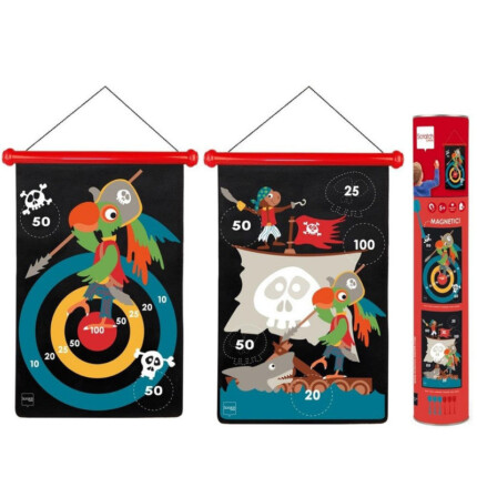 Scratch Europe Magnetic Darts Pirate – Safe Magnetic Dart Game with 6 Darts and Magnetic Canvas for Kids