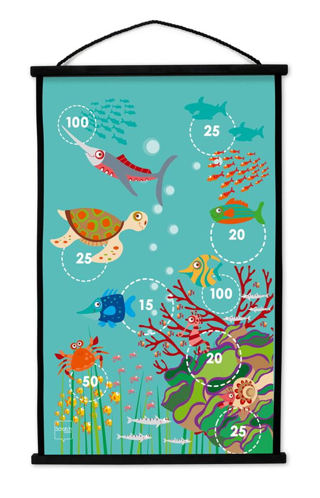 61820511.jpg Scratch Europe Start to Dart Coral Reef – Indoor and Outdoor Darts Game with 6 Darts and Plastic Canvas for Kids