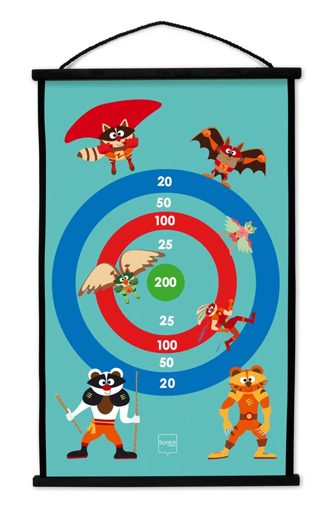 61820552.jpg Scratch Europe Start to Dart Super Heroes – Indoor and Outdoor Darts Game with 6 Darts and Plastic Canvas for Kids