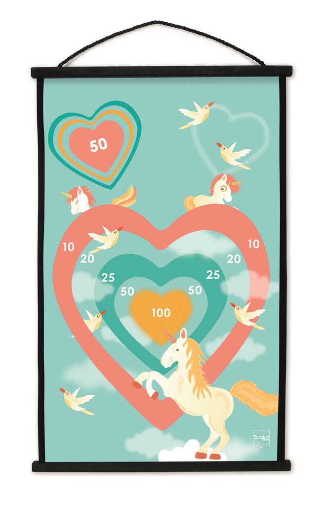 61820592.jpg Scratch Europe Start to Dart Unicorn – Indoor and Outdoor Darts Game with 6 Darts and Plastic Canvas for Kids