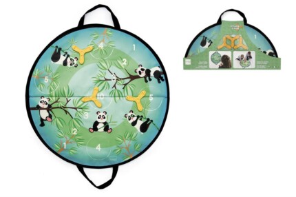 Scratch Europe Panda Disker Game – Magnetic Silicone Disk Throwing Game with Round Board and 3 Disks, Ages 3+