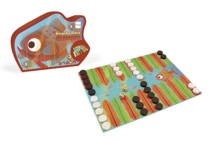 Scratch Europe Piranha Race – Junior Backgammon Board Game with 30 Game Pieces and 2 Dice