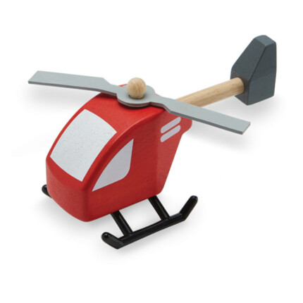 PlanToys Helicopter – Wooden Toy Vehicle Helicopter for Open-Ended Pretend Play for Kids