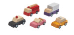 PlanToys PlanWorld Vehicle Series – 5 Wooden Vehicles Set: Fire Engine, Truck, Taxi, Convertible and Police Car, Ages 3+ - vi