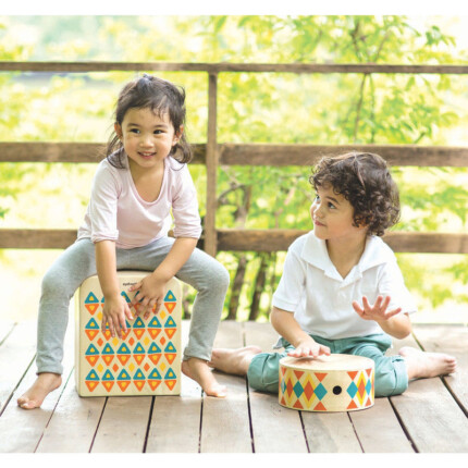 PlanToys Rhythm Box II – Wooden Drum Toy, Sit-On Cajon-Inspired Drum Box for Kids - view 2