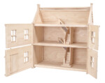 PlanToys Victorian Dollhouse – Sustainable Rubberwood Wooden Dollhouse, Montessori Toy for Kids - view 5
