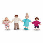 PlanToys Modern Doll Family – Solid Wood Doll Set with Bendable Wire Arms and Legs, Compatible with PlanToys Dollhouses, Ages