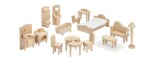 PlanToys Victorian Furniture Set – Wooden Victorian-Style Dollhouse Furniture Compatible with PlanToys Dollhouses