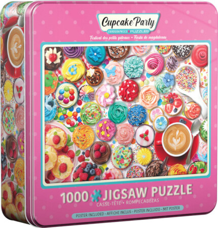 EuroGraphics Cupcake Party 1000-Piece Jigsaw Puzzle in Collectible Tin – Decorated Cupcakes Artwork - view 2