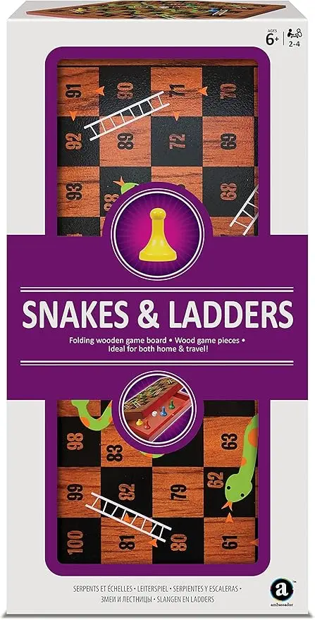 National Day gifts for kids UAE: Ambassador Merchant Folding Wooden Snakes and Ladders