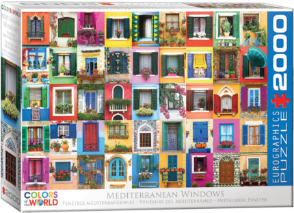 EuroGraphics Mediterranean Window 2000-Piece Jigsaw Puzzle – Colourful Mediterranean Windows, 39.25 x 26.675 Inches, Ages 9+