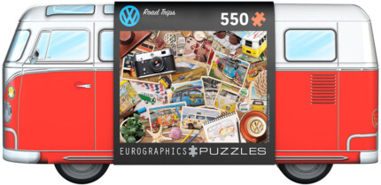 EuroGraphics VW – Road Trips 550-Piece Jigsaw Puzzle in VW Bus Shaped Collectible Tin, 13 x 19 Inches, Ages 9+