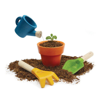 PlanToys Gardening Set – 4 Piece Wooden Pretend Play Garden Tool Set, Rubberwood, Ages 2+ - view 2