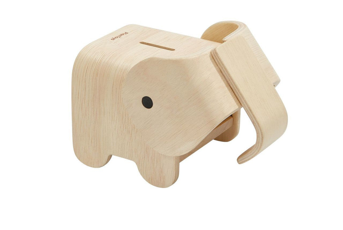 8707.jpg PlanToys Elephant Bank – Wooden Piggy Bank, Elephant-Shaped Coin Savings Bank for Kids