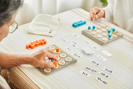 PlanToys Math Bingo – Wooden Educational Bingo Game, Solve Equations to Find Called Numbers, for Kids - view 2