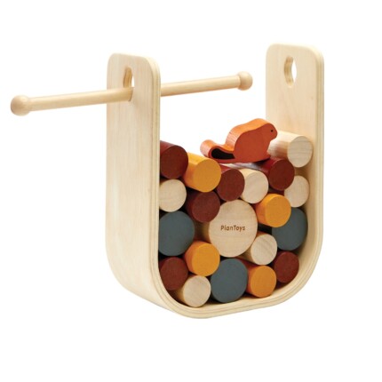 PlanToys Beaver Tumble – Wooden Strategy Game with Beaver, Logs and Stick for Kids - view 2