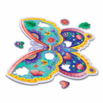 Peaceable Kingdom Butterfly Floor Puzzle – Giant Floor Jigsaw Puzzle Over 3 Feet Wide with Corded Carry Box for Kids