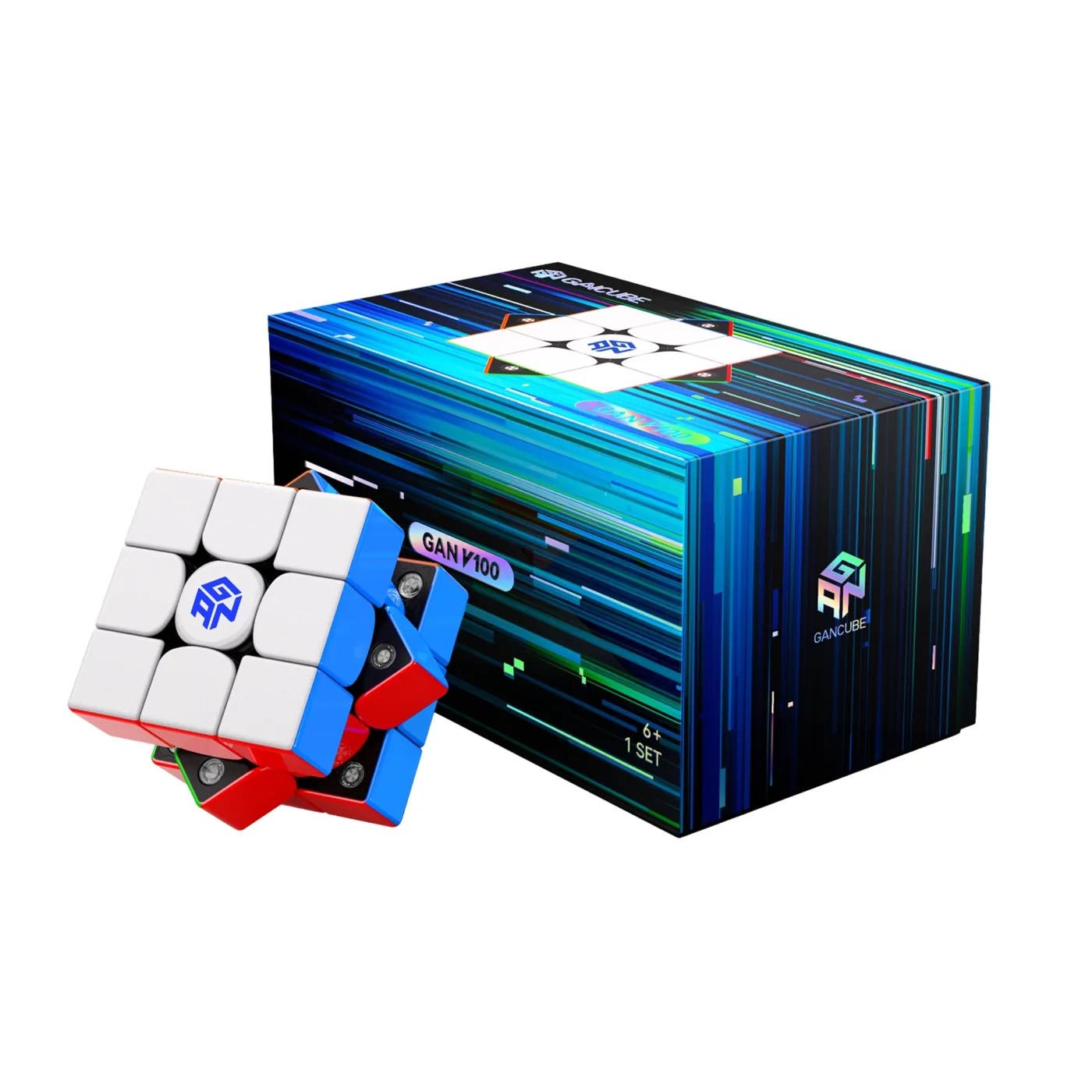 94-74143-1 GAN V100 Maglev Frosted Magnetic 3x3 Speedcube - Omni-Directional Maglev with Numerical Tuning - GAN