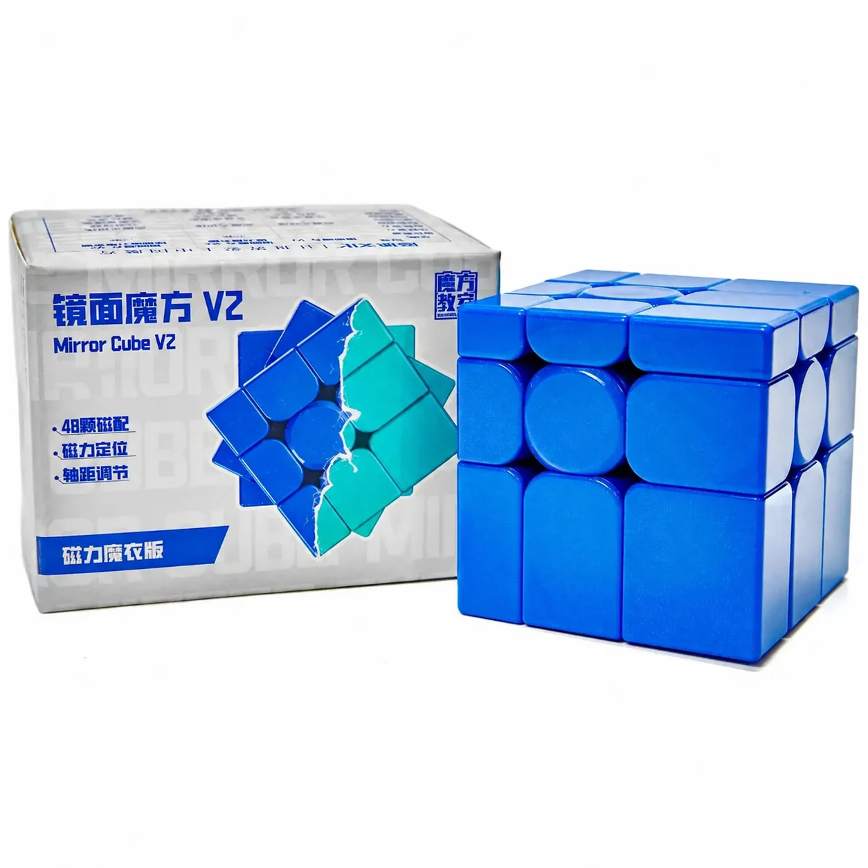 MoYu Mirror 3x3 V2 Magnetic UV-Coated Cube - Blue Shape-Mod Puzzle MoYu Mirror 3x3 V2 Magnetic UV-Coated Cube - Blue Shape-Mod Puzzle