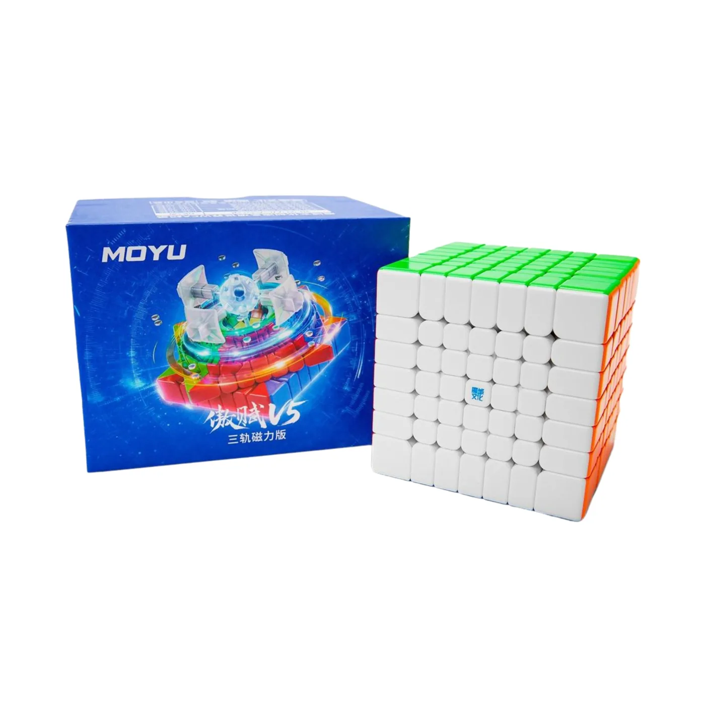 94-77076-1 MoYu AoFu V5 7x7 Triple-Track Magnetic Speedcube - Ball-Core Frosted Stickerless - MoYu