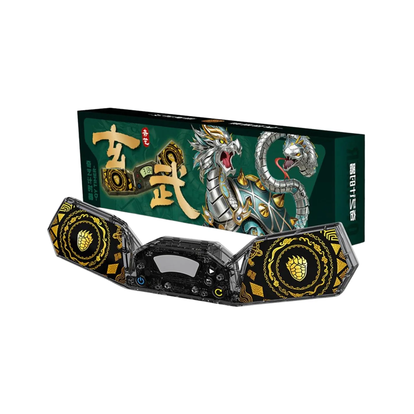 94-78111-1 QiYi Xuanwu Speedcube Timer - Black and Gold Competition-Style Timer - Qiyi