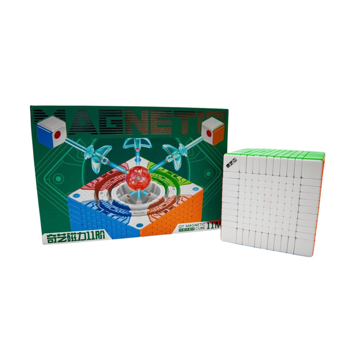 94-78117-1 QiYi 11x11 Magnetic Speedcube - Ball-Core Stickerless Big Cube with Dual-Center Structure - Qiyi