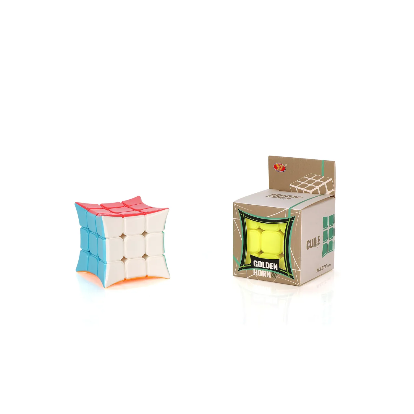 YJ Golden Horn 3x3 Concave Cube - Stickerless Macaron Colours YJ Golden Horn 3x3 Concave Cube - Stickerless Macaron Colours