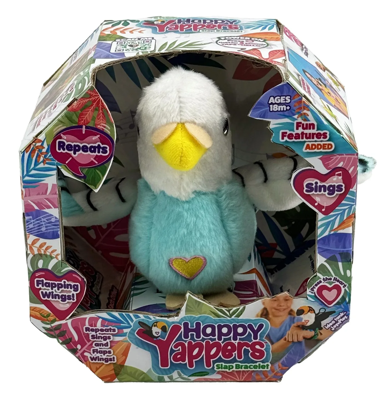 9404_5.webp Happy Yappers Parrot Turquoise – Chatting Plush Bird That Sings and Flaps Its Wings, for Toddlers, Ages 18 Months+ - view 16