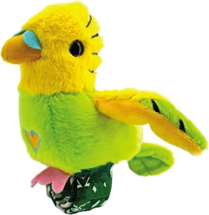 Happy Yappers Parakeet Green – Chatting Plush Bird That Sings and Flaps Its Wings, for Toddlers, Ages 18 Months+