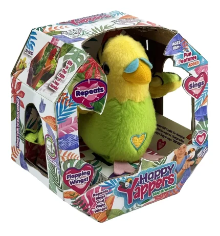 Happy Yappers Parakeet Green – Chatting Plush Bird That Sings and Flaps Its Wings, for Toddlers, Ages 18 Months+ - view 2