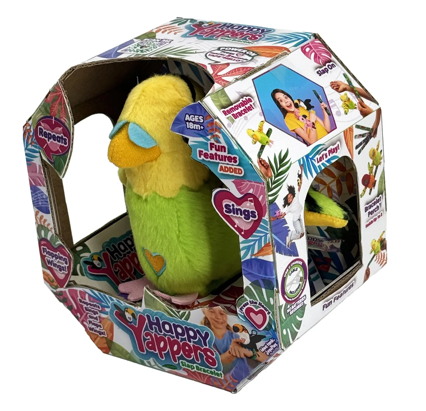 9405_4.webp Happy Yappers Parakeet Green – Chatting Plush Bird That Sings and Flaps Its Wings, for Toddlers, Ages 18 Months+ - view 15
