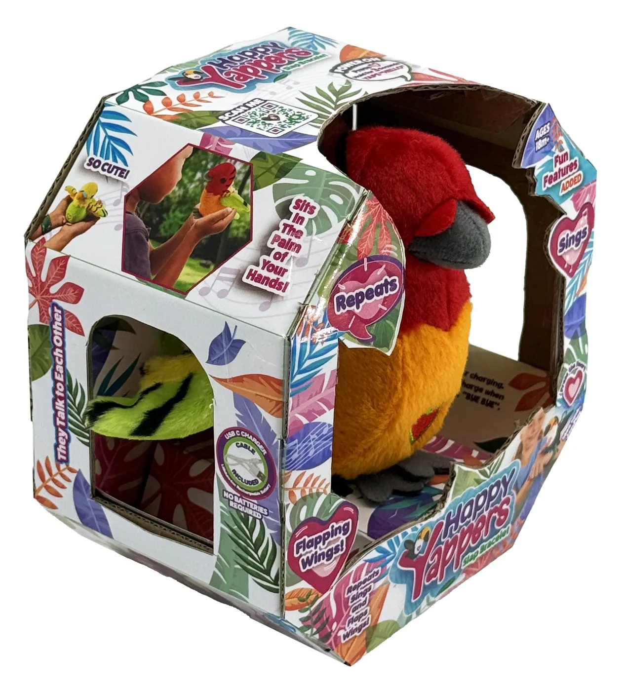 9406_4.webp Happy Yappers Parakeet Orange – Chatting Plush Bird That Sings and Flaps Its Wings, for Toddlers, Ages 18 Months+ - view 15