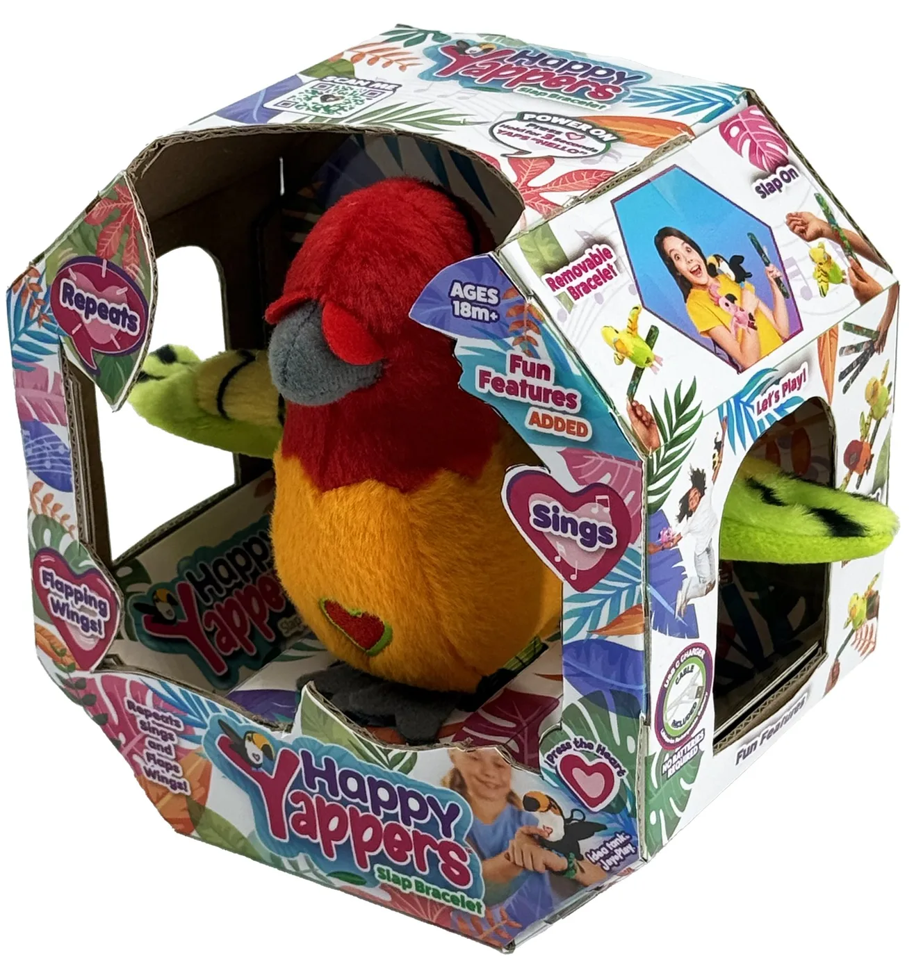 9406_5.webp Happy Yappers Parakeet Orange – Chatting Plush Bird That Sings and Flaps Its Wings, for Toddlers, Ages 18 Months+ - view 16