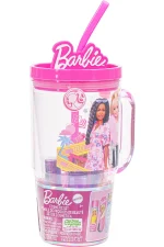 Townley Girl Barbie Cosmetic Set with Tumbler – Roll-On Lip Gloss, Lip Balm, Nail Polish and Nail File for Girls, Ages 3+ - v