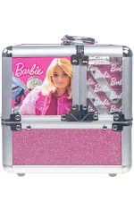 Townley Girl Barbie Cosmetic Mega Set with 4-Tier Luxe Train Case – Eyeshadow, Blush, Lip Gloss, Hair Chalk, Ages 8+ - view 1