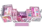 Townley Girl Barbie Cosmetic Mega Set with 4-Tier Luxe Train Case – Eyeshadow, Blush, Lip Gloss, Hair Chalk, Ages 8+ - view 1