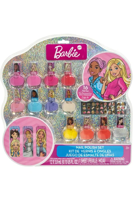 Townley Girl Barbie 12-Pack Nail Polish Set with Nail Files and Nail Stickers for Girls, Ages 3+ - view 13