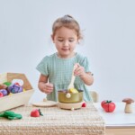 PlanToys Cookery Set – Wooden Pretend Play Kitchen Toy with Pot, Ladle and Stove for Kids, Ages 2+ - view 2