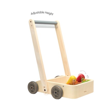 PlanToys Musical Bird Walker – Rubberwood Push-Along Walker Toy with Musical Sounds for Toddlers