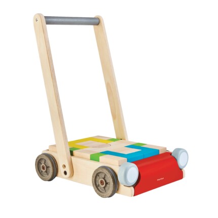 PlanToys Baby Walker – Wooden Push Toy for Toddlers, Sustainable Rubberwood Walker for First Steps
