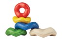 PlanToys Wave Stacker – Open-Ended Stacking Toy, Stack Vertically, Horizontally or Upside Down, No Rod Required