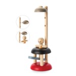 PlanToys Jumping Acrobat – Wooden Press-to-Jump Acrobat Toy for Cause and Effect Play for Toddlers