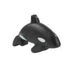 PlanToys Orca – Wooden Orca Whale Animal Figure in Sustainable Rubberwood, Ocean Animal Collection, Ages 1+
