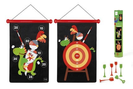 Scratch Europe Magnetic Darts Knight – Medium Magnetic Dart Board Game with Safe Plastic Darts for Kids