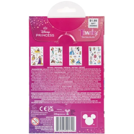 Townley Girl Disney Princess Body Art Tattoo Set – 45+ Temporary Body Tattoos for Girls, Ages 3+ - view 2