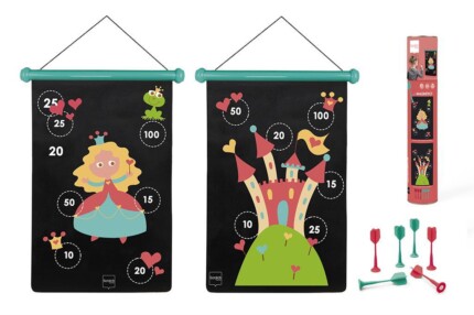 Scratch Europe Magnetic Darts Princess – Magnetic Dart Board Game with 6 Safe Plastic Darts for Kids