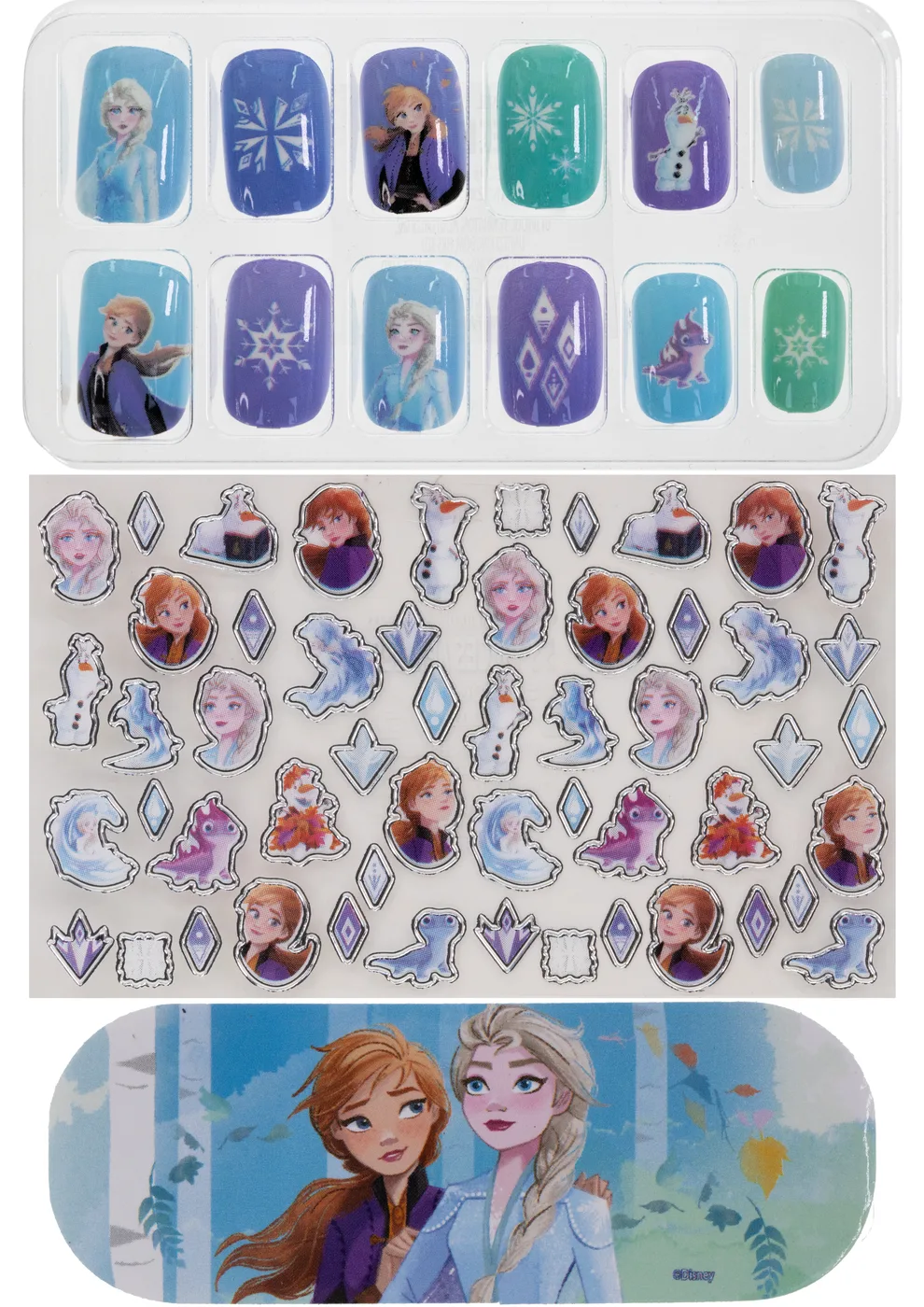 FZ2469GB_3.webp Townley Girl Frozen 66-Piece Nail Art Set with Press-On Nails, Nail Stickers and Nail File for Girls, Ages 3+ - view 14